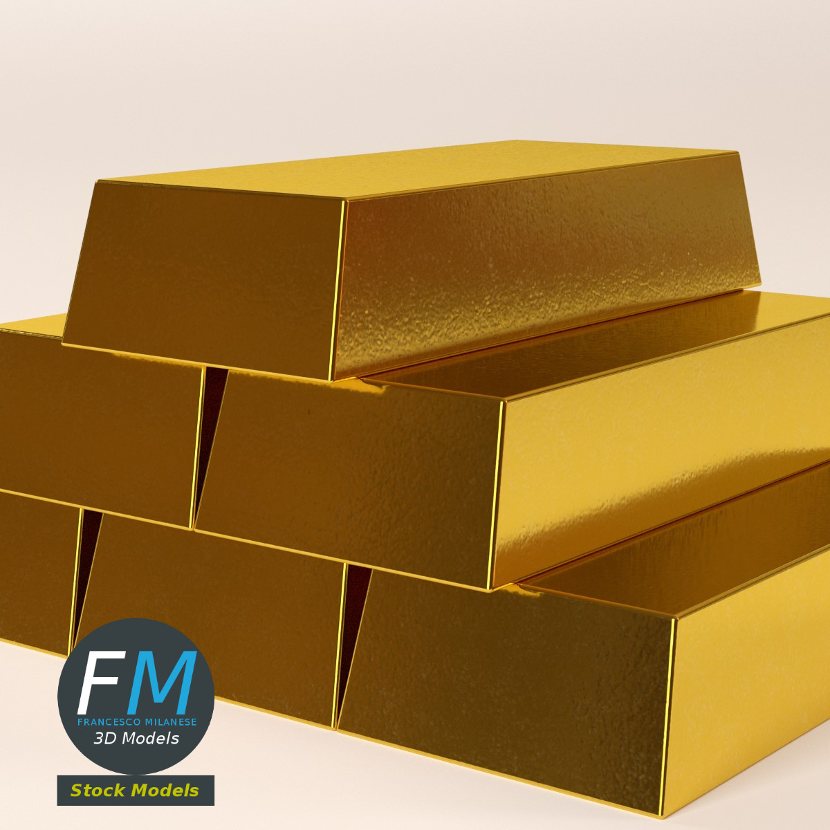 3D-Modell - Goldbarren - 05