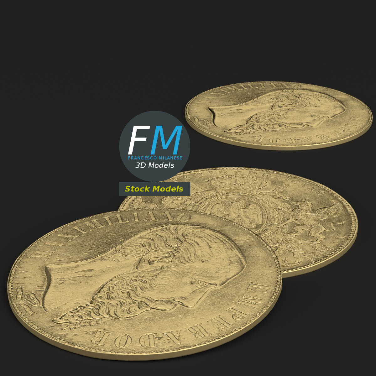 3D-Modell - Goldmünzen - 01