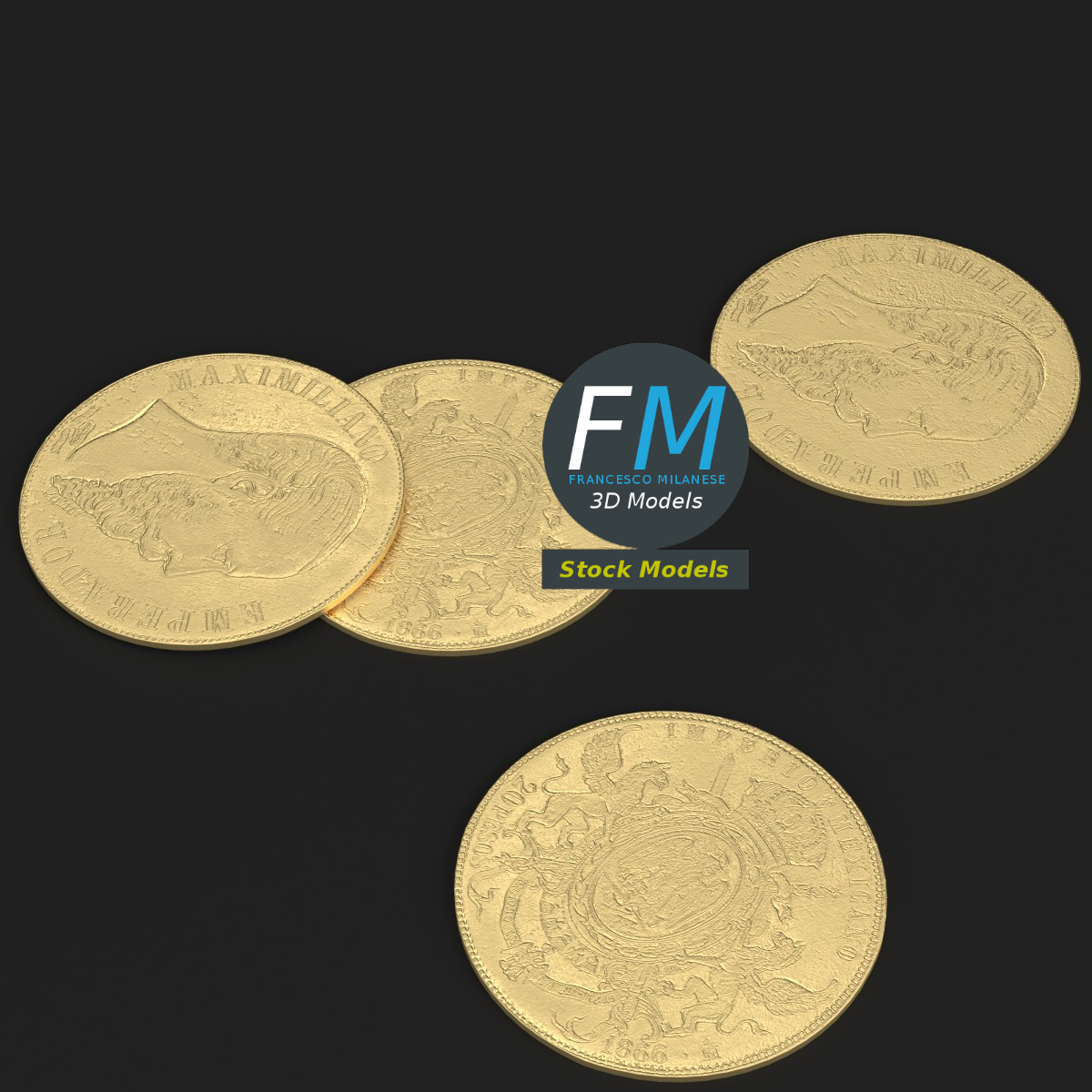 3D-Modell - Goldmünzen - 02