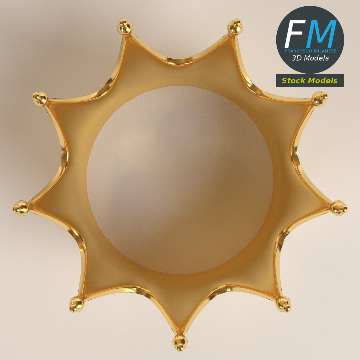 3D-Modell - Goldkrone - 06