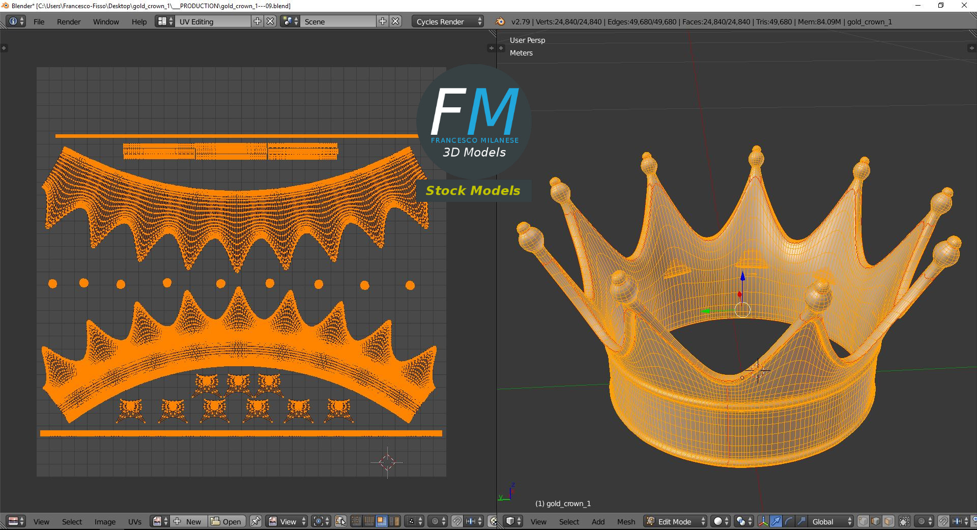 3D-Modell - Goldkrone - 10