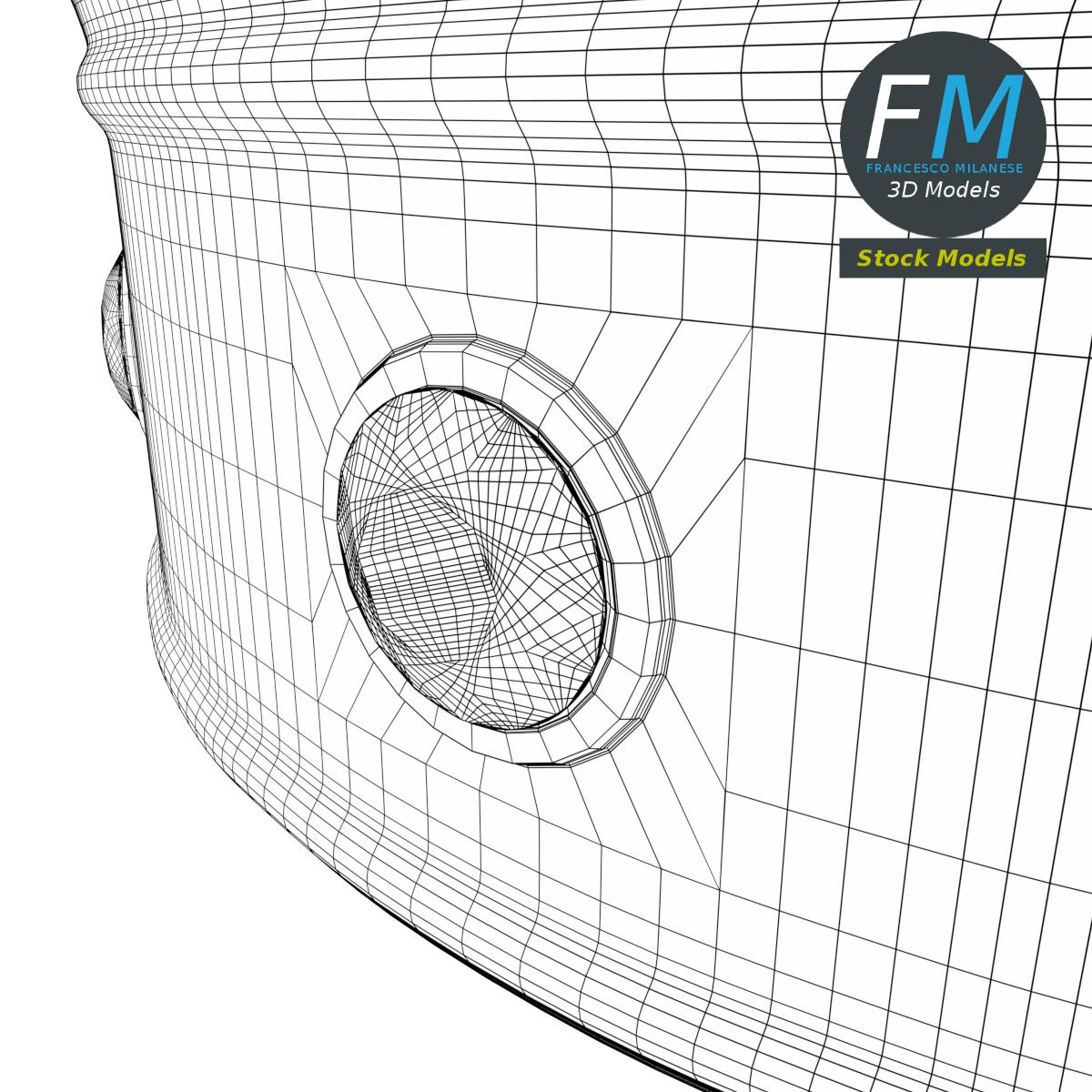 3D-Modell - Goldene Krone mit Roten Edelsteinen - 08