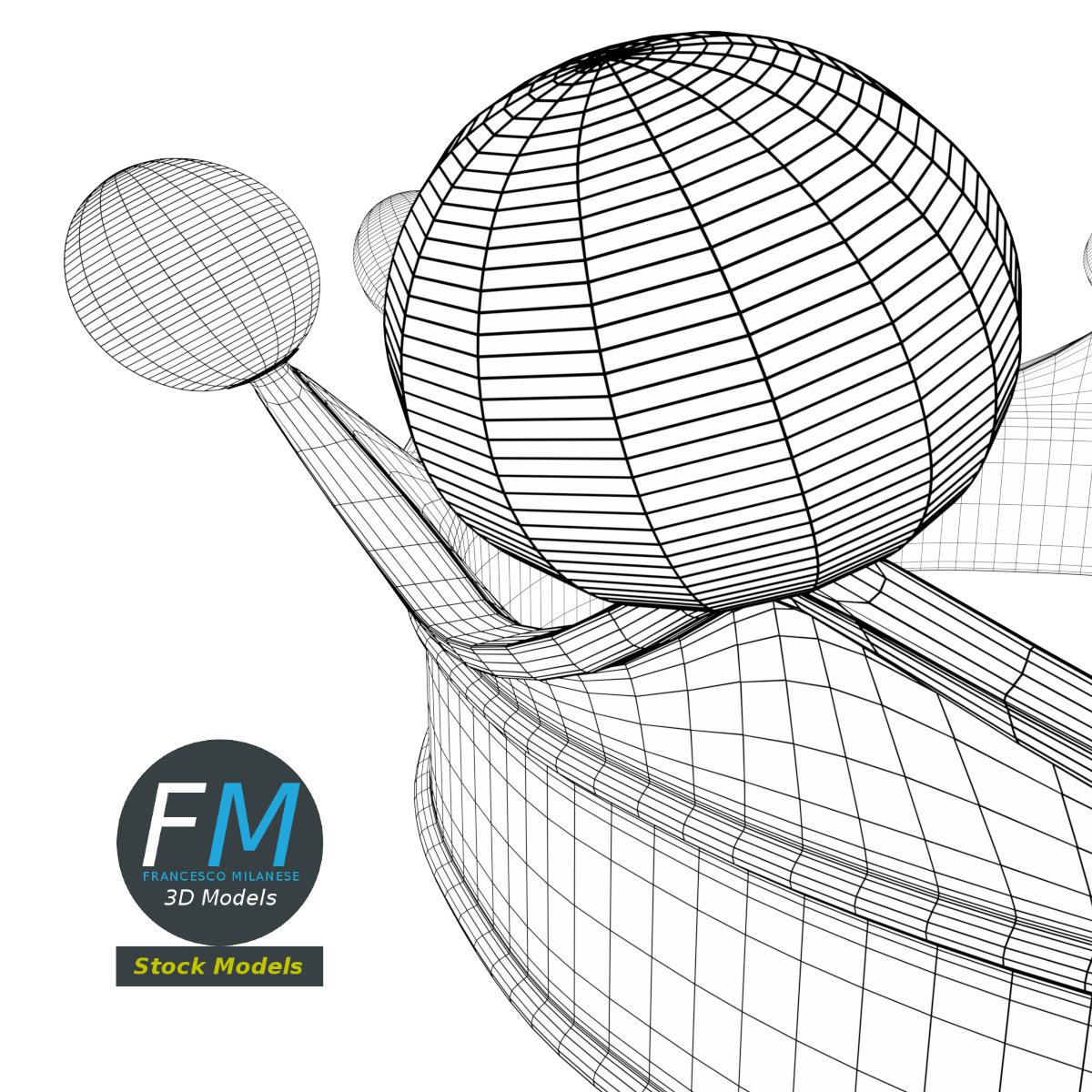 3D-Modell - Goldene Krone mit Perlen - 08