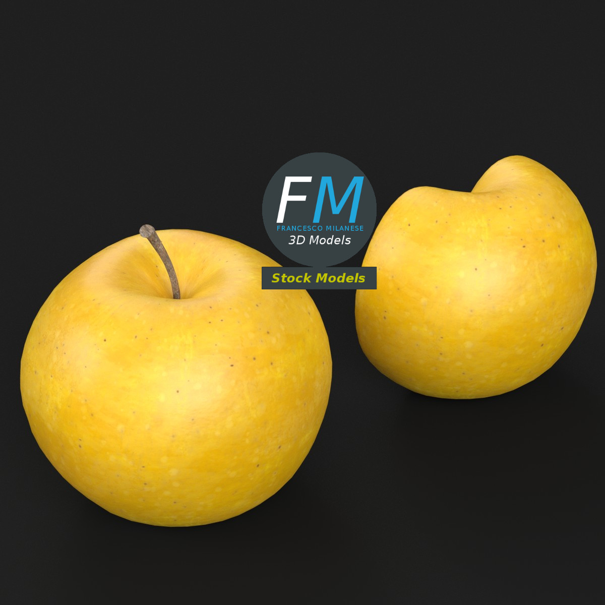 3D-Modell - Golden Delicious Äpfel - 02
