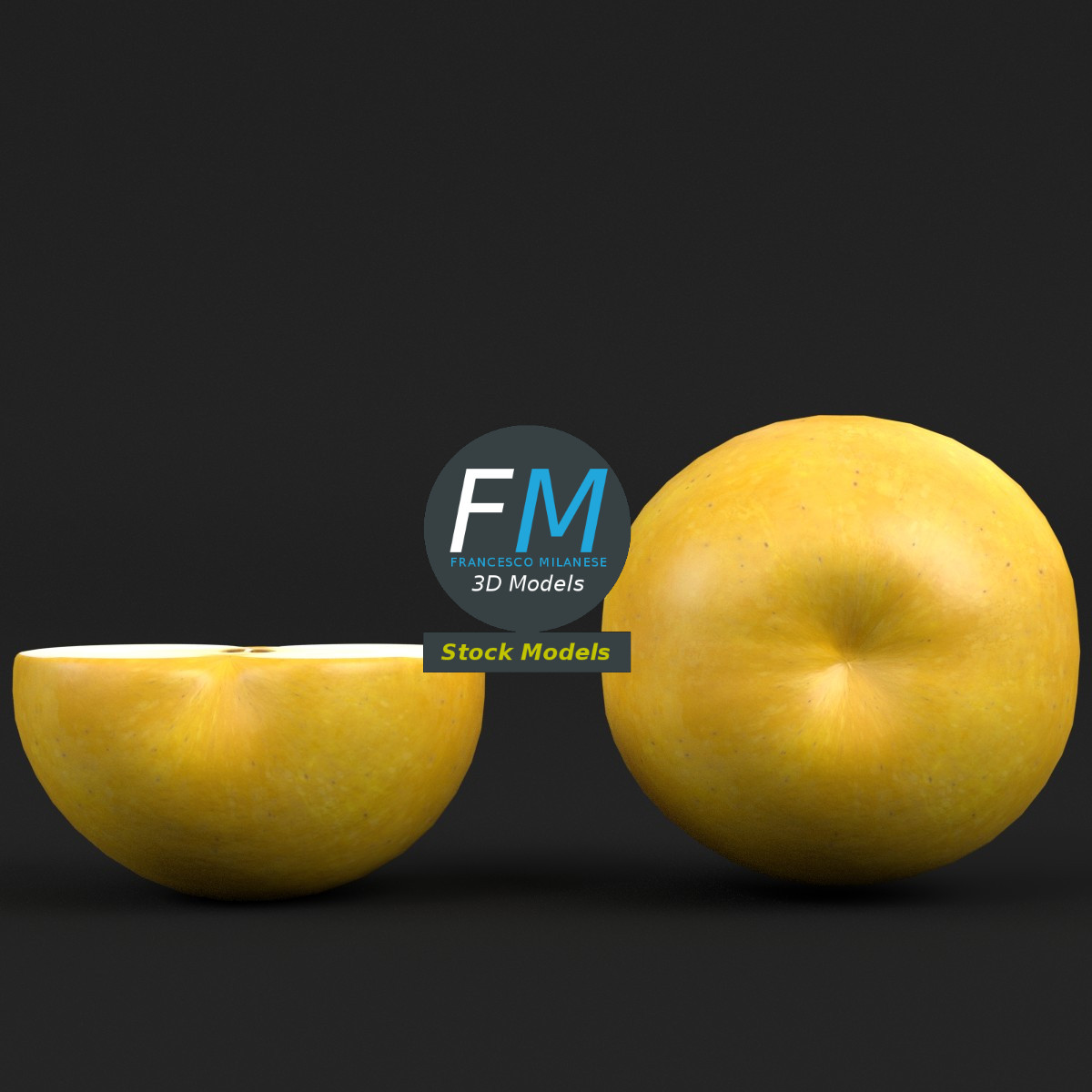 3D-Modell - Golden Delicious Äpfel - 04
