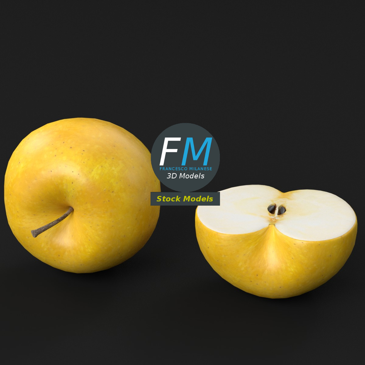 3D-Modell - Golden Delicious Äpfel - 05