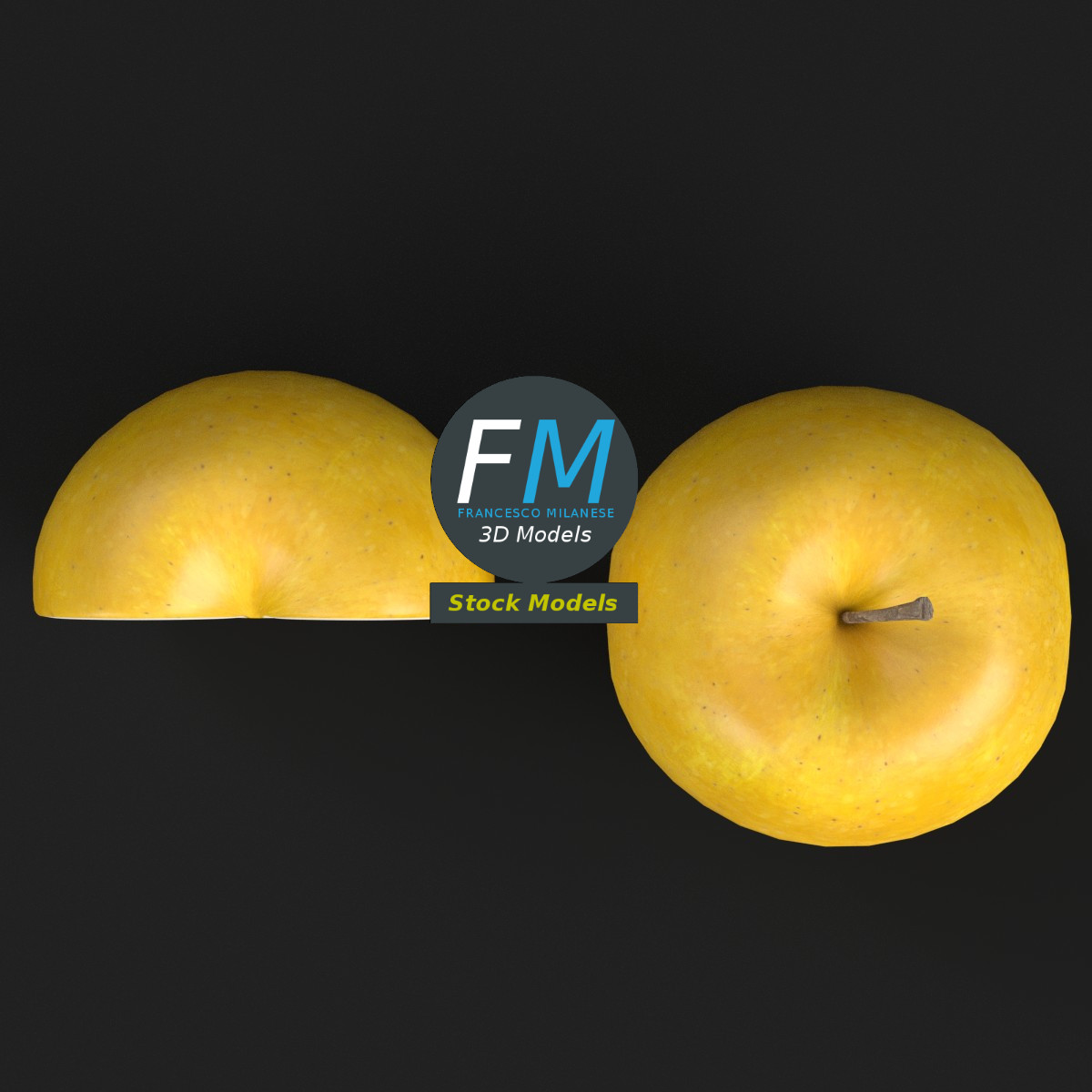 3D-Modell - Golden Delicious Äpfel - 06