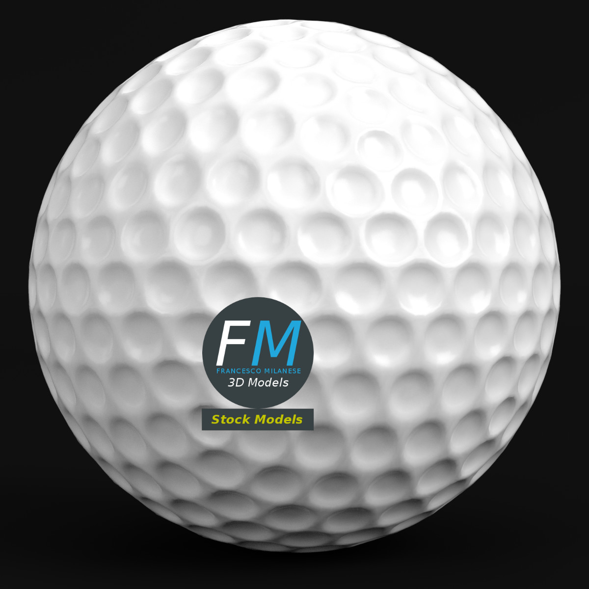 3D-Modell - Golfball mit Vertiefungen - 01