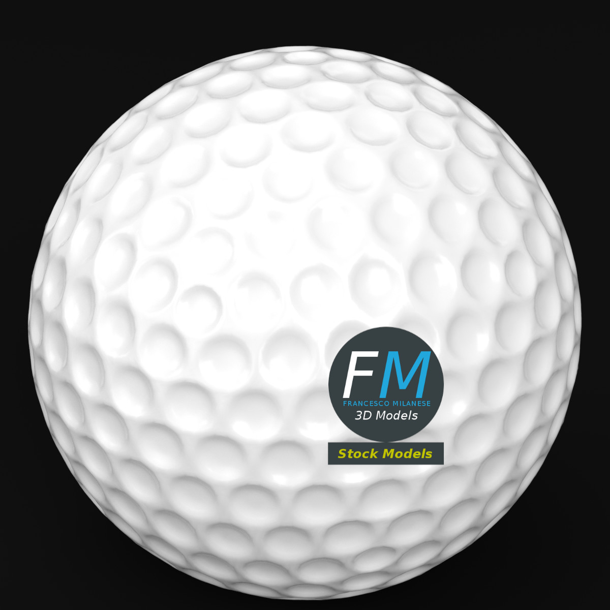 3D-Modell - Golfball mit Vertiefungen - 02