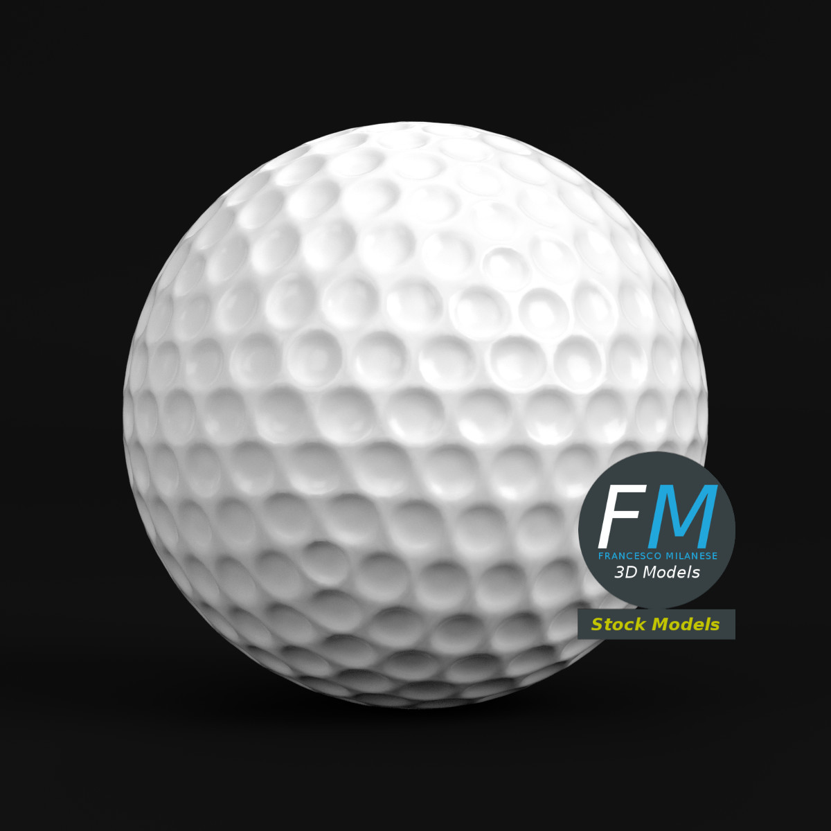 3D-Modell - Golfball mit Vertiefungen - 03
