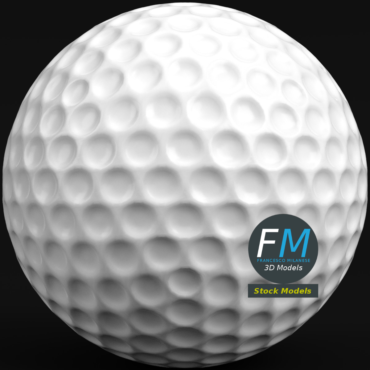 3D-Modell - Golfball mit Vertiefungen - 04