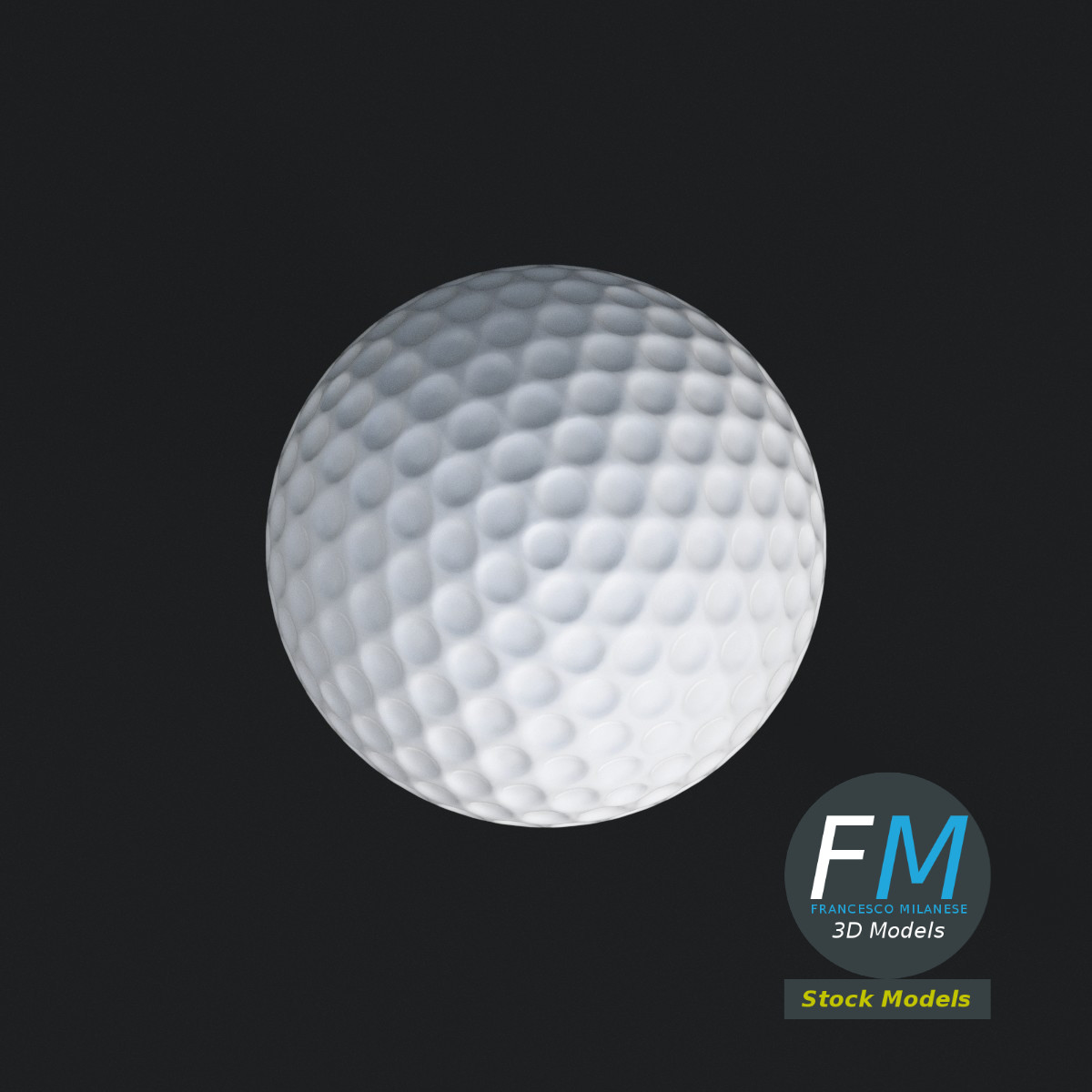 3D-Modell - Golfball und Tee - 06