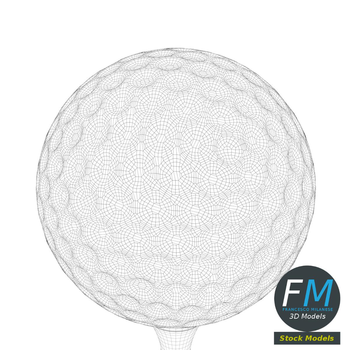 3D-Modell - Golfball und Tee - 07