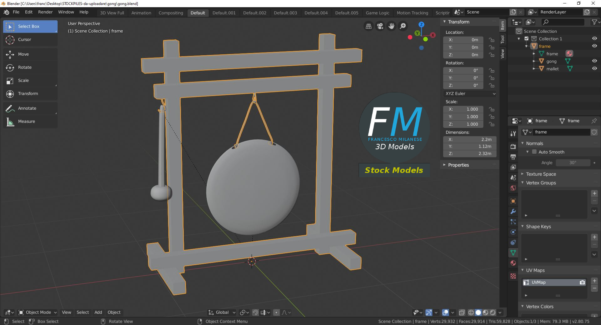 3D-Modell - Gong - 09