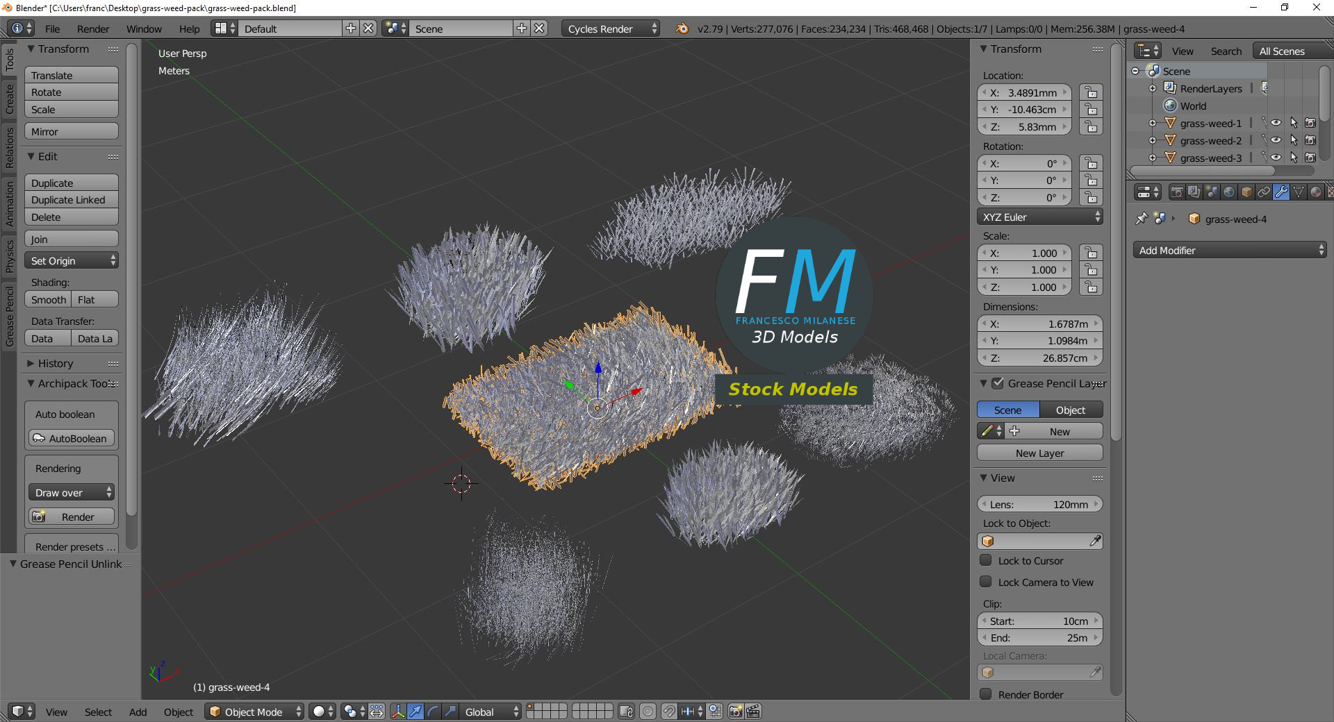 3D-Modell - Wildgras-Paket - 09