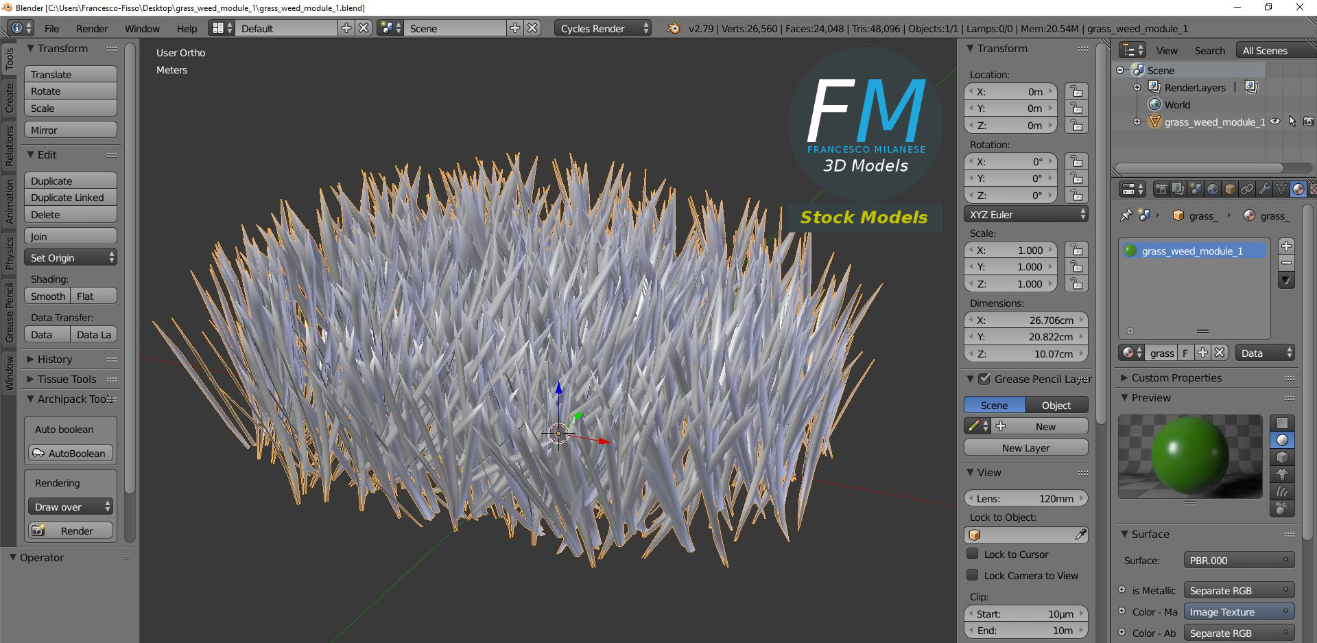3D-Modell - Wildgras-Modul - 09