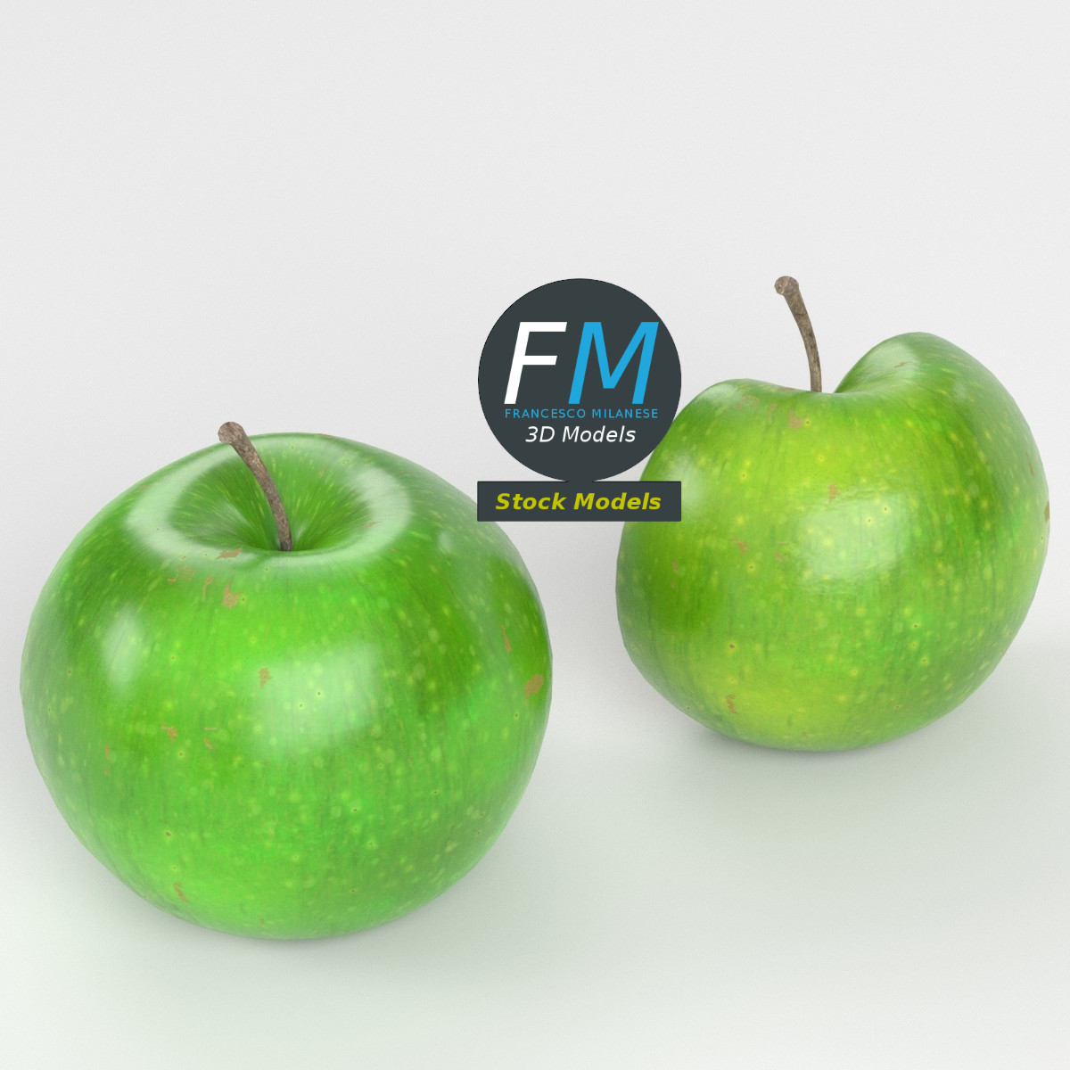 3D-Modell - Grüne Äpfel - 02