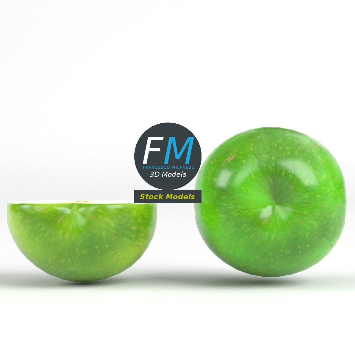 3D-Modell - Grüne Äpfel - 04