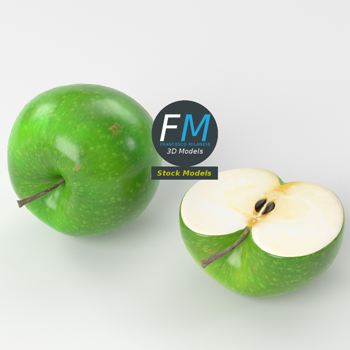 3D-Modell - Grüne Äpfel - 05
