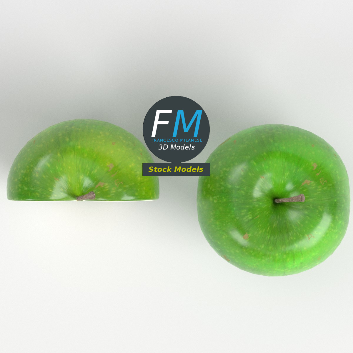 3D-Modell - Grüne Äpfel - 06