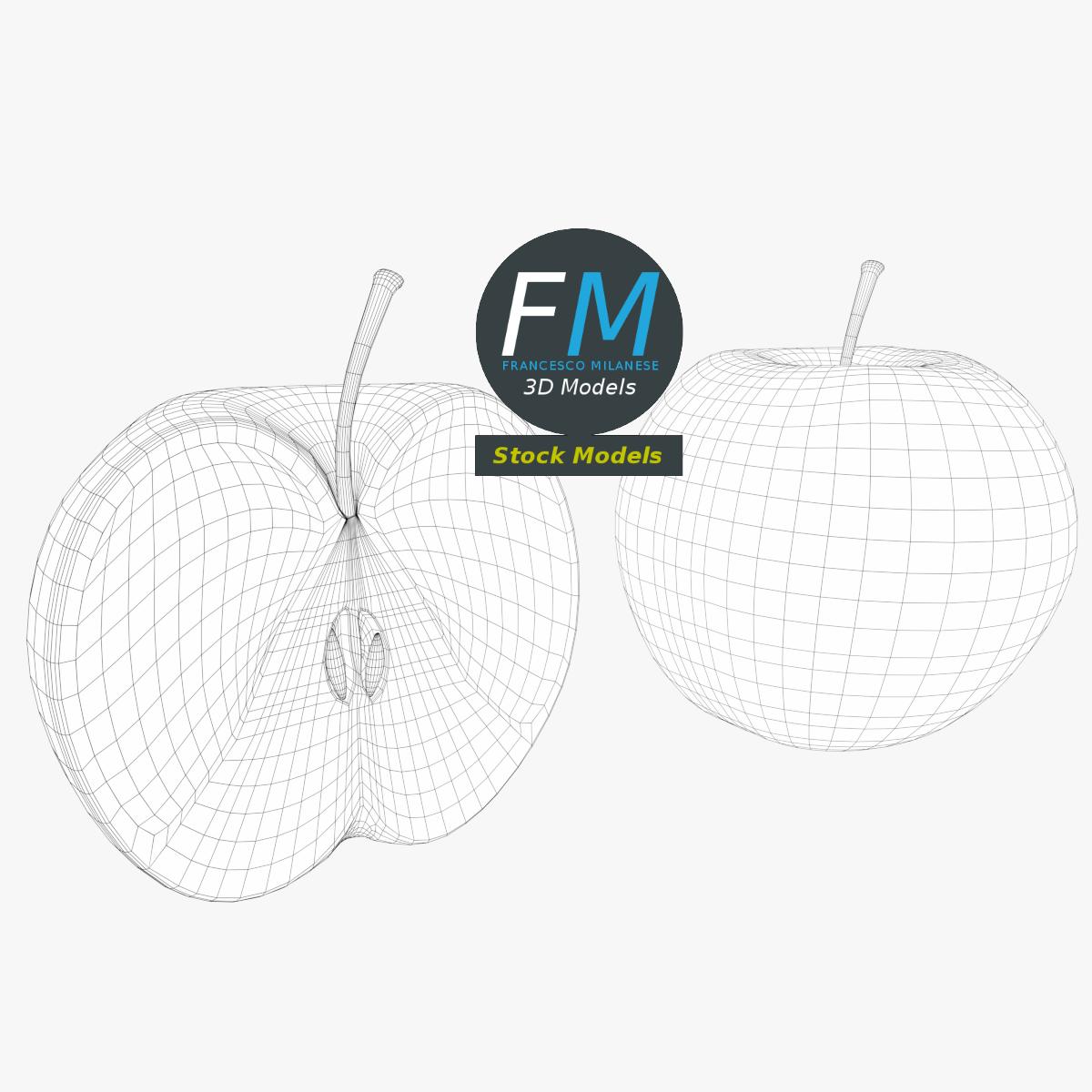 3D-Modell - Grüne Äpfel - 07