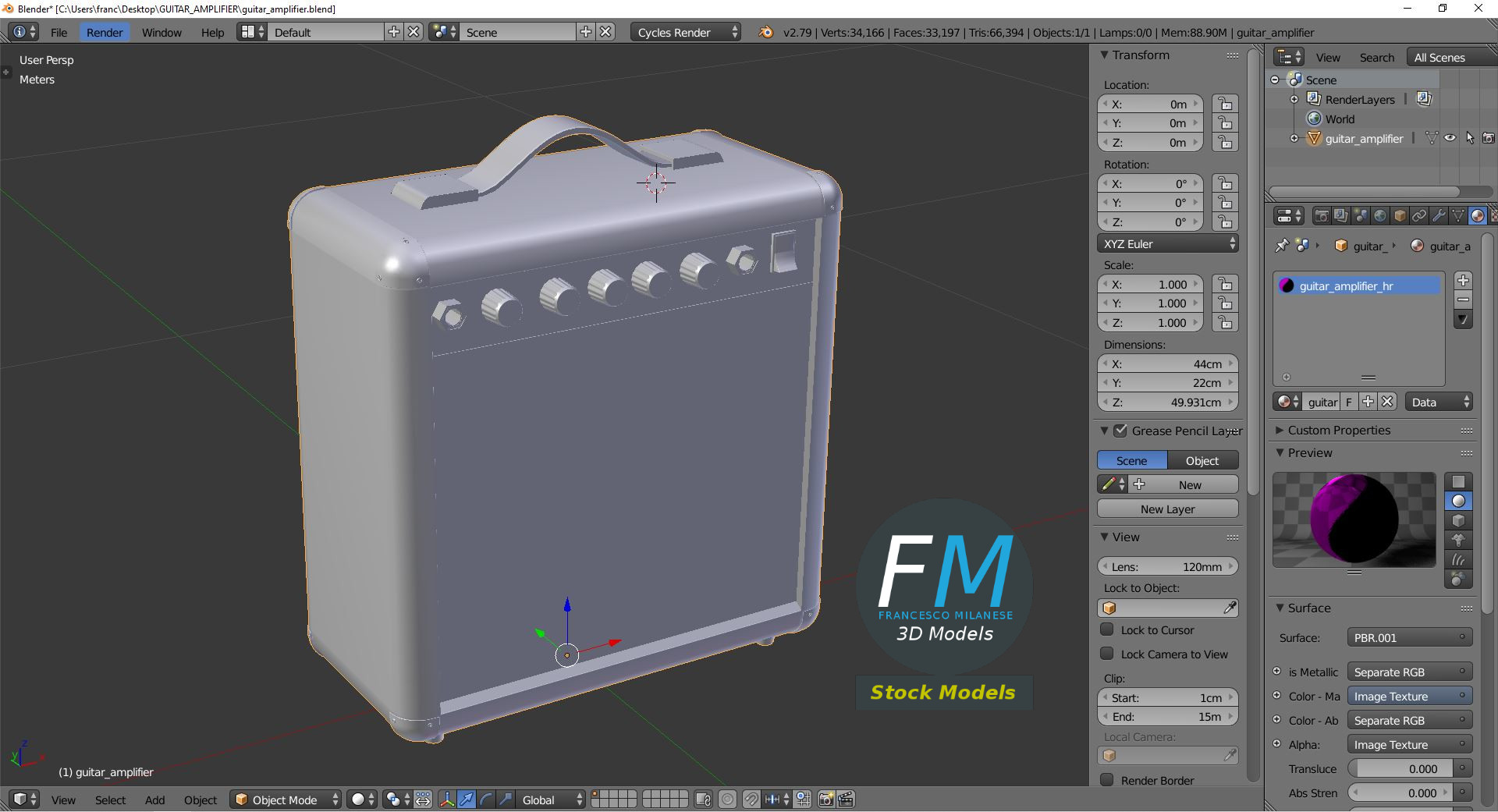3D-Modell - Gitarrenverstärker - 09