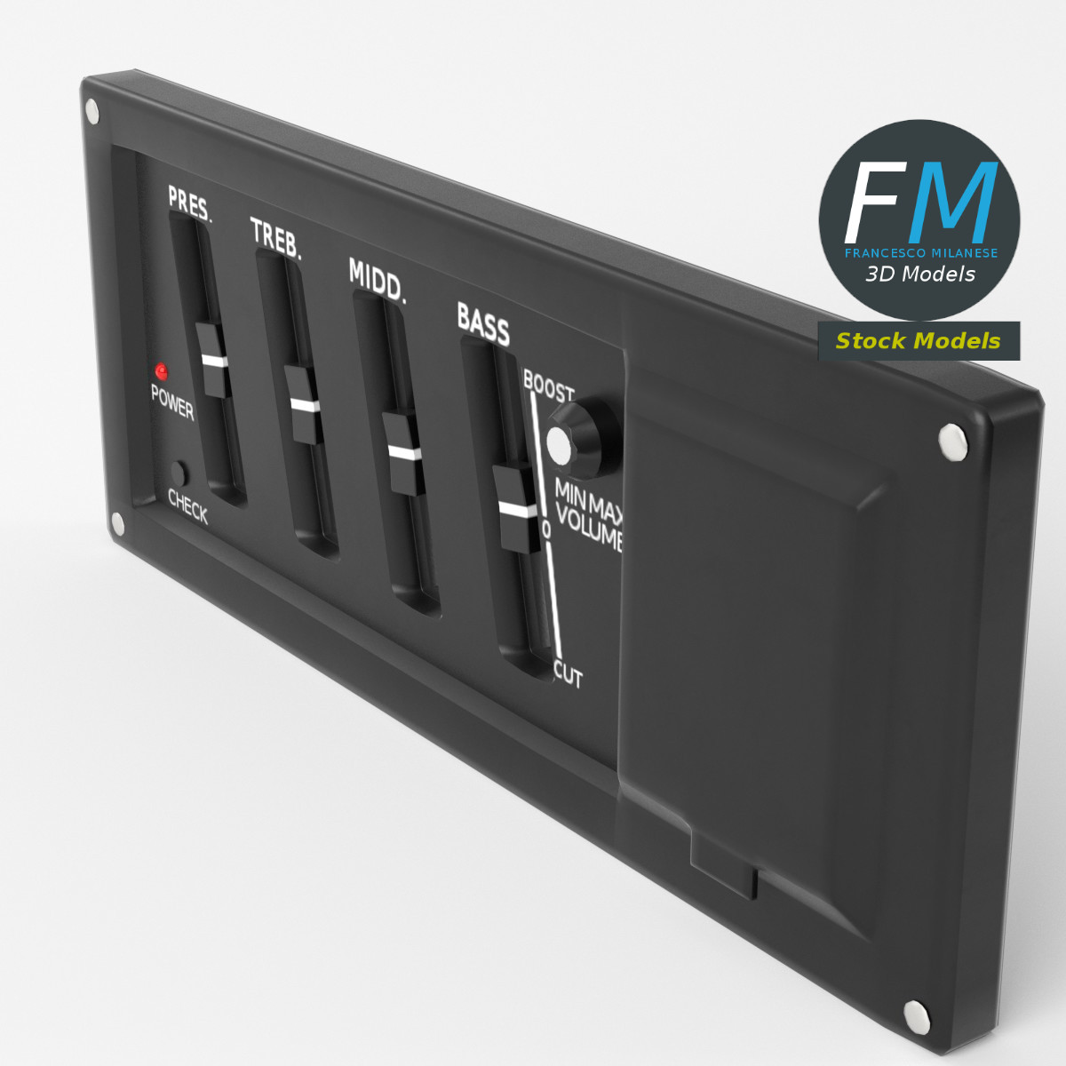 3D-Modell - Gitarren-Equalizer-Bedienfeld - 05