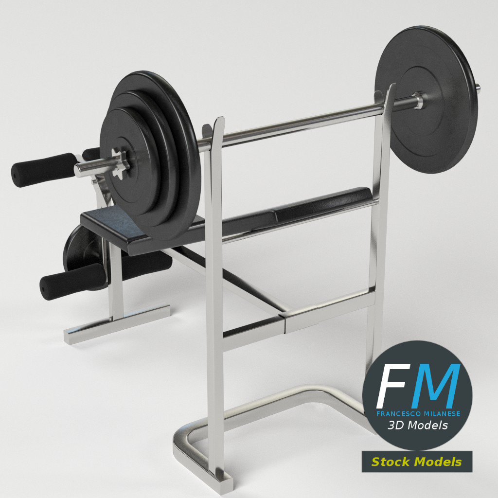 3D-Modell - Hantelbank - 05