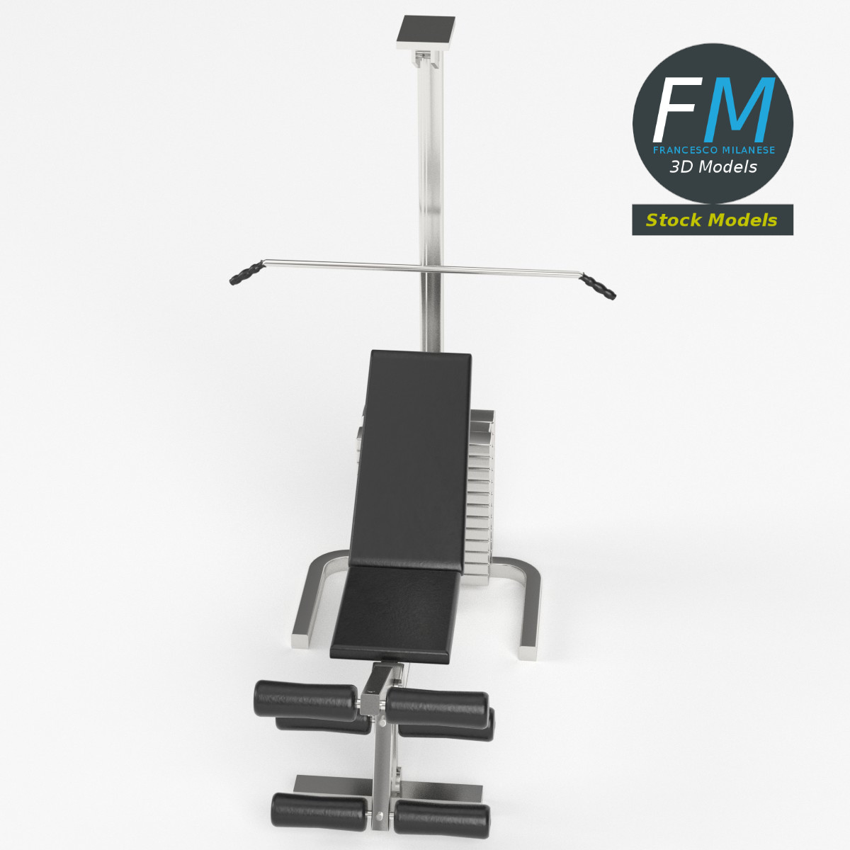 3D-Modell - Brust- und Beinpresse Trainingsbank - 02