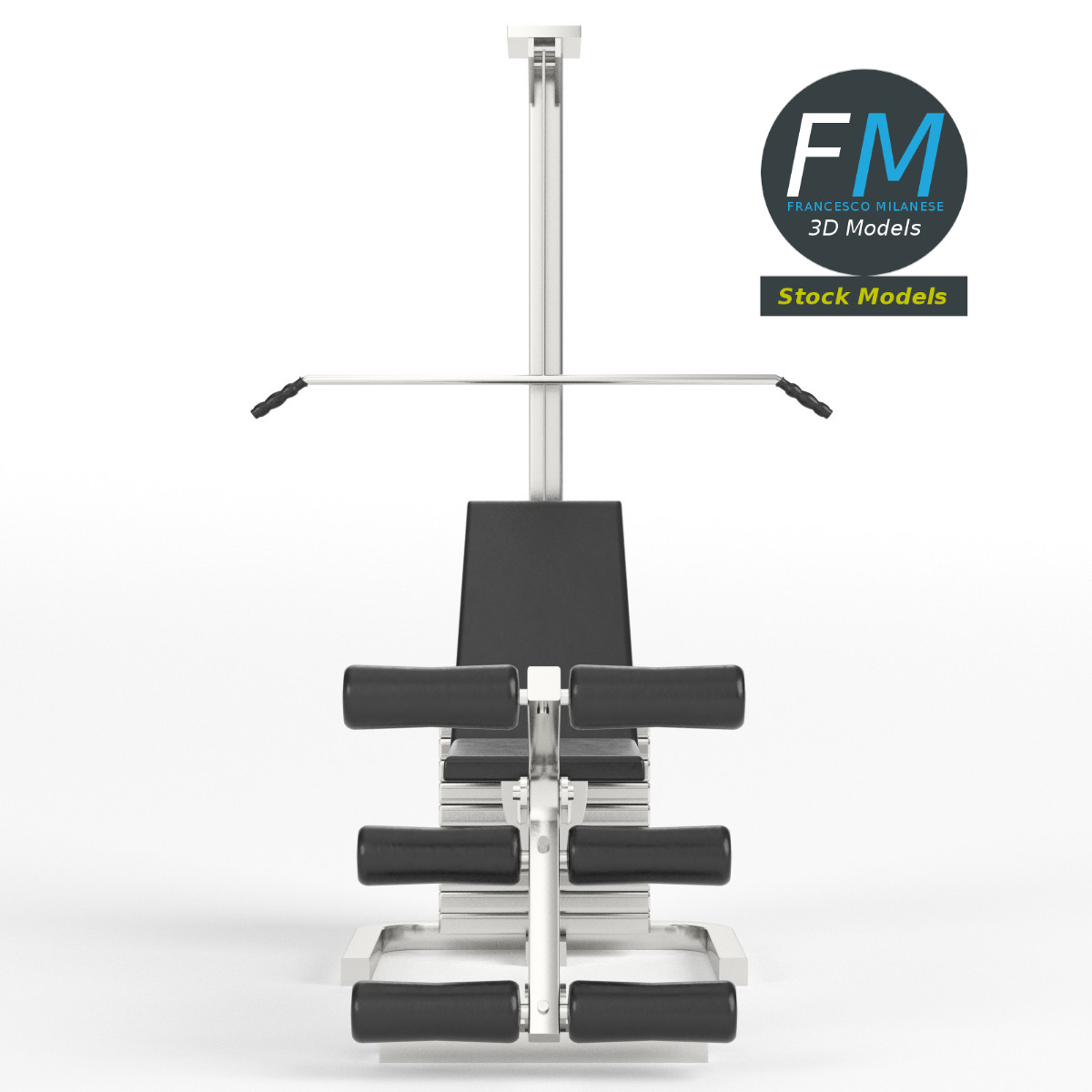 3D-Modell - Brust- und Beinpresse Trainingsbank - 03