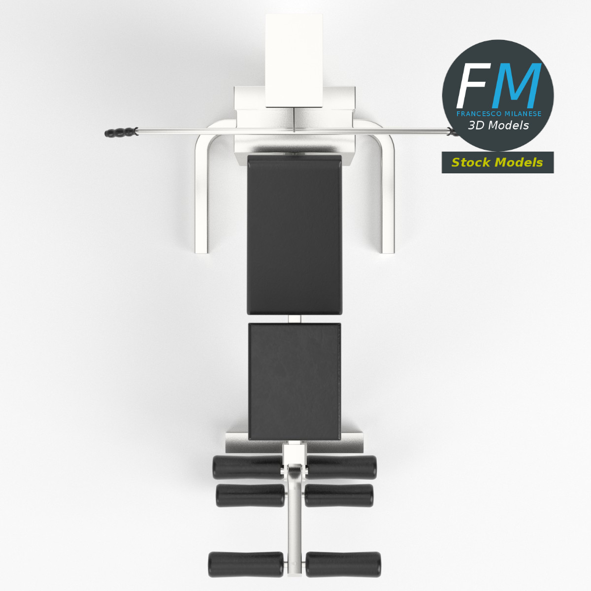 3D-Modell - Brust- und Beinpresse Trainingsbank - 06