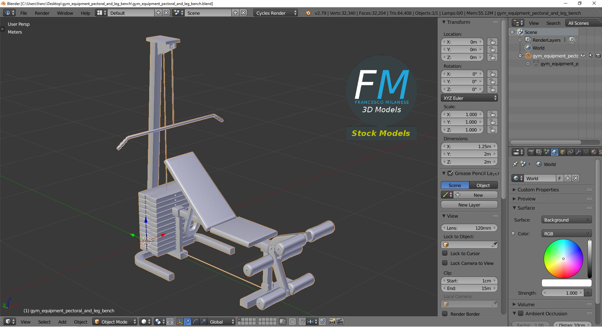 3D-Modell - Brust- und Beinpresse Trainingsbank - 09