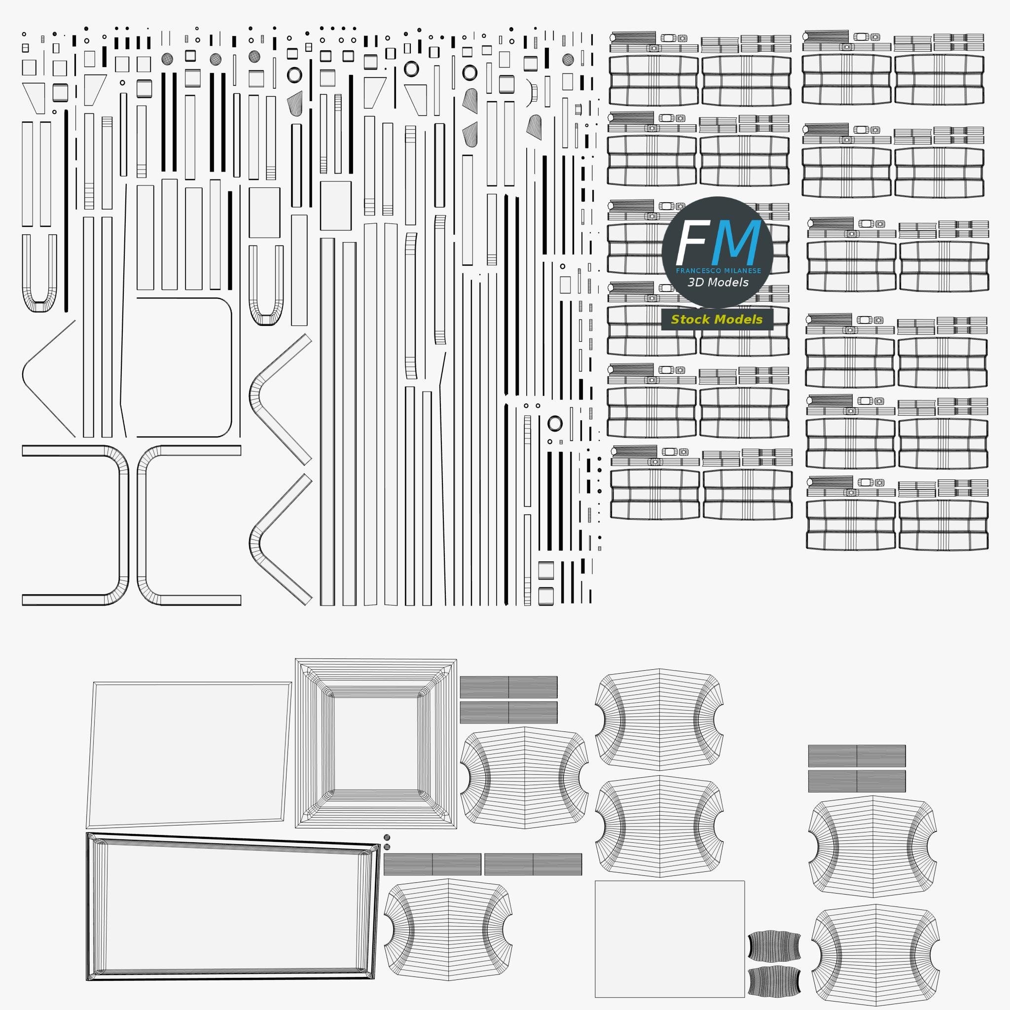 3D-Modell - Brust- und Beinpresse Trainingsbank - 11 3D-Modell - Brust- und Beinpresse Trainingsbank - 11