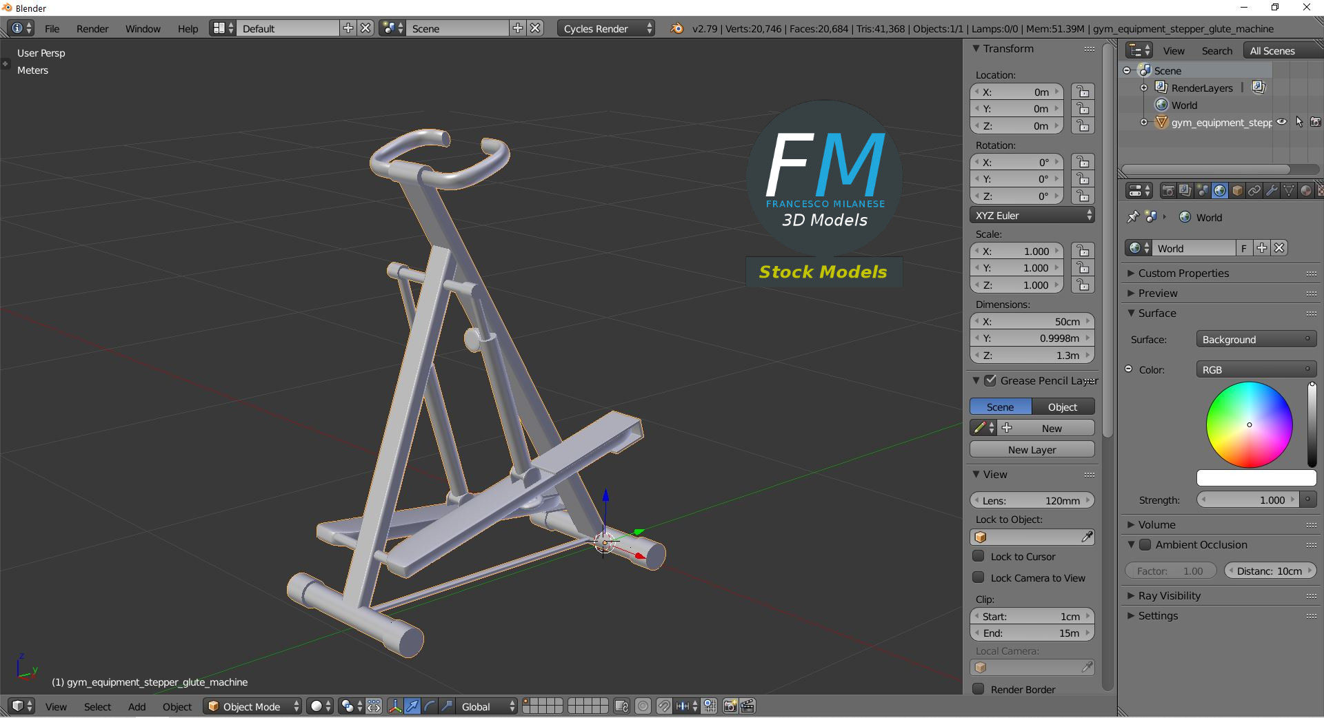 3D-Modell - Stepper für Gesäßtraining - 09