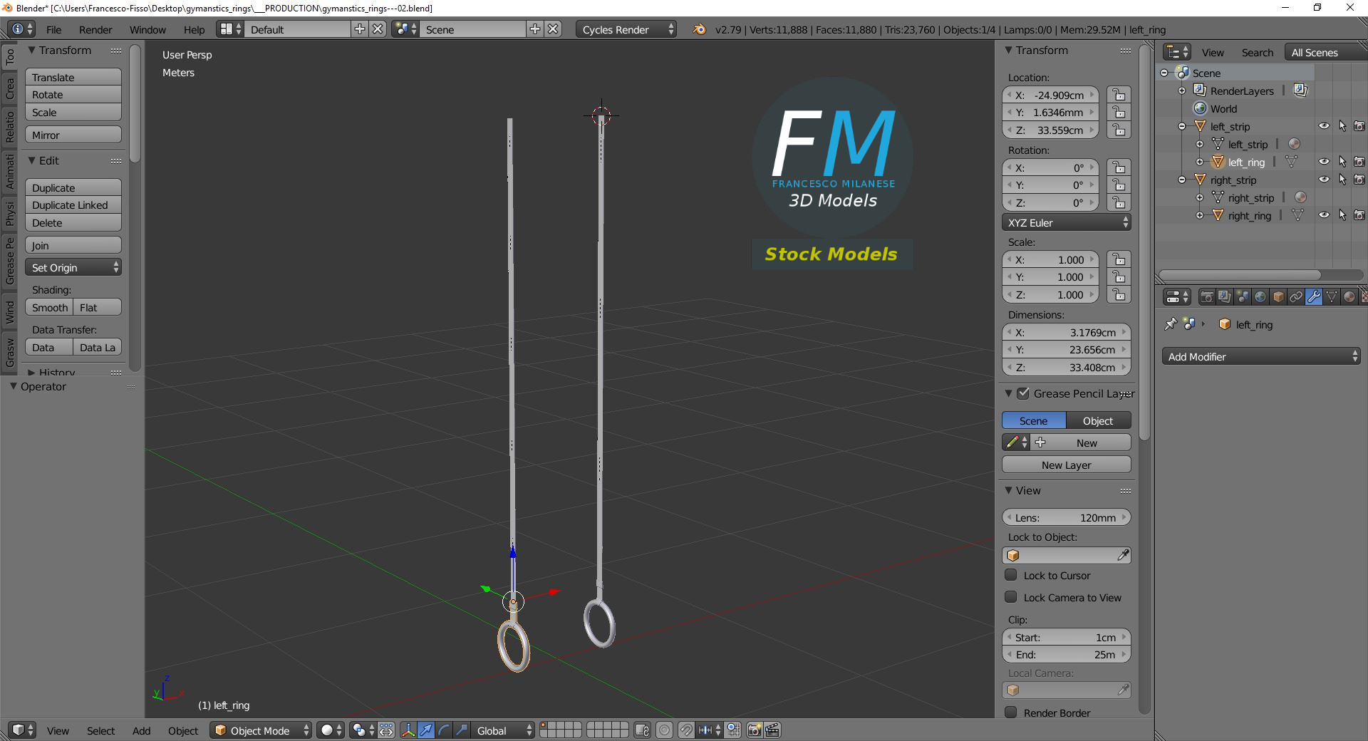 3D-Modell - Turnringe - 09