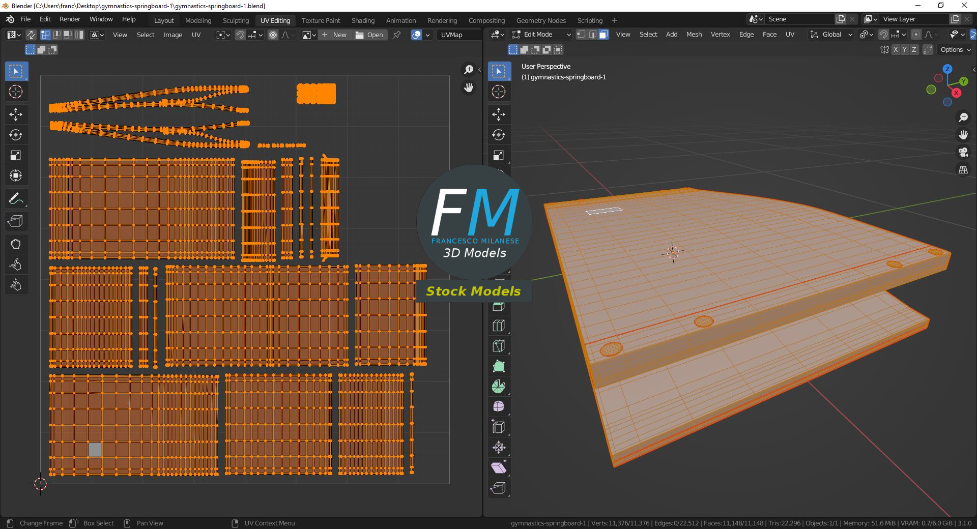 3D-Modell - Sprungbrett für Turnen - 10