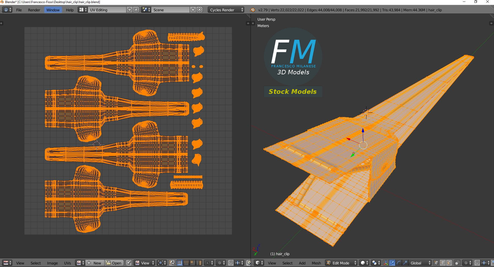3D-Modell - Haarspange - 10