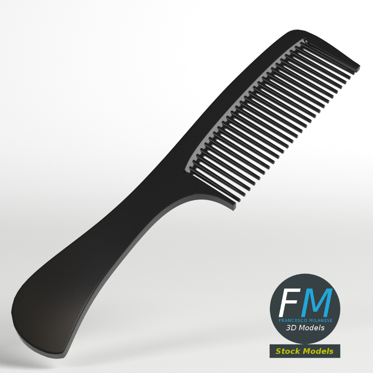 3D-Modell - Kamm mit Griff - 01