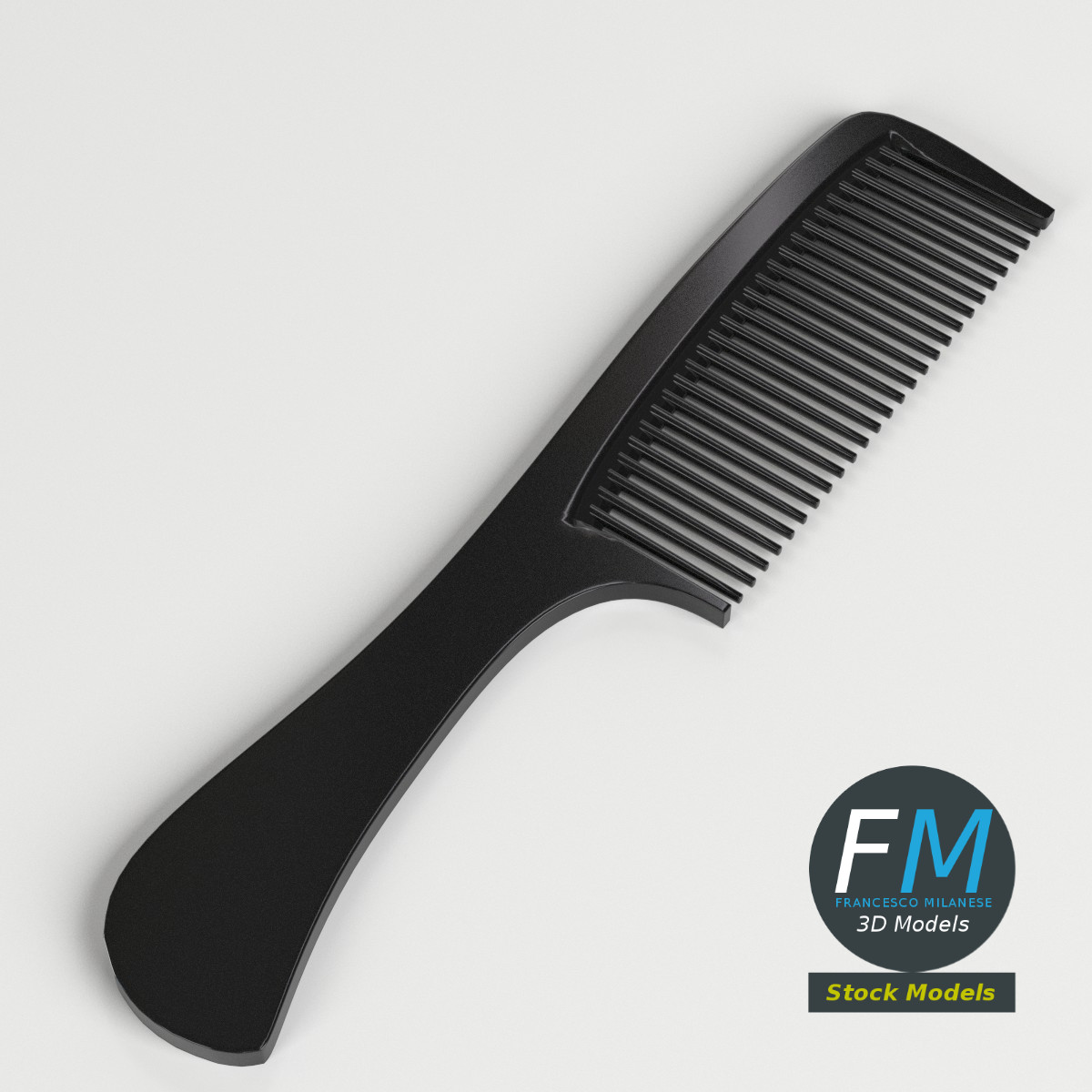 3D-Modell - Kamm mit Griff - 02