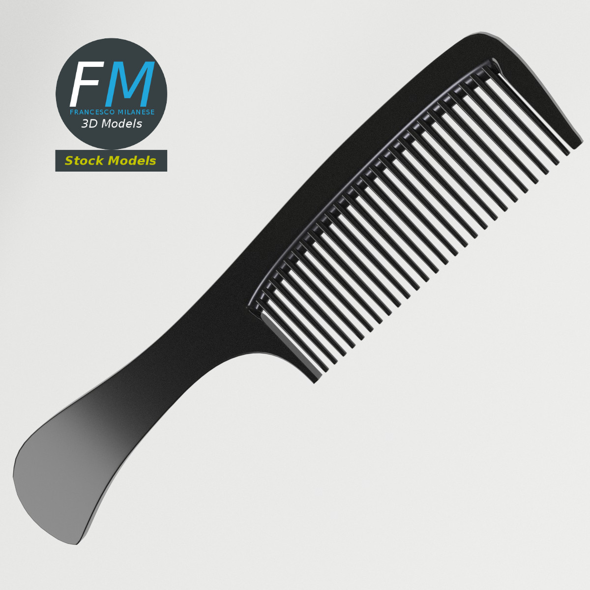 3D-Modell - Kamm mit Griff - 06