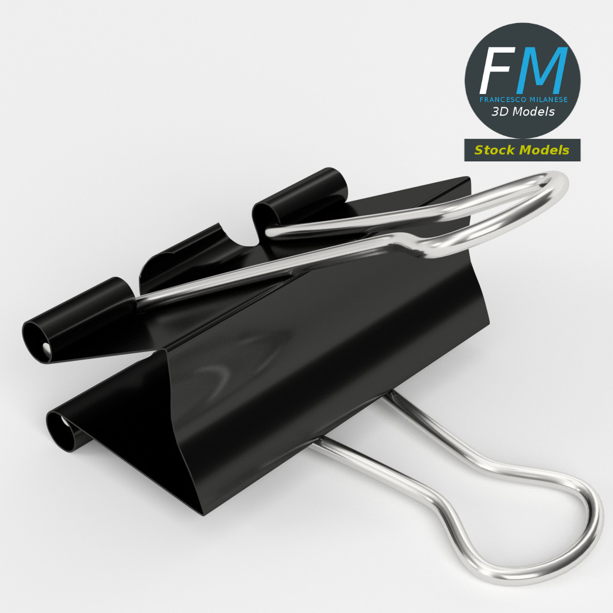 3D-Modell - Halb Geöffnete Foldback-Klammer - 02