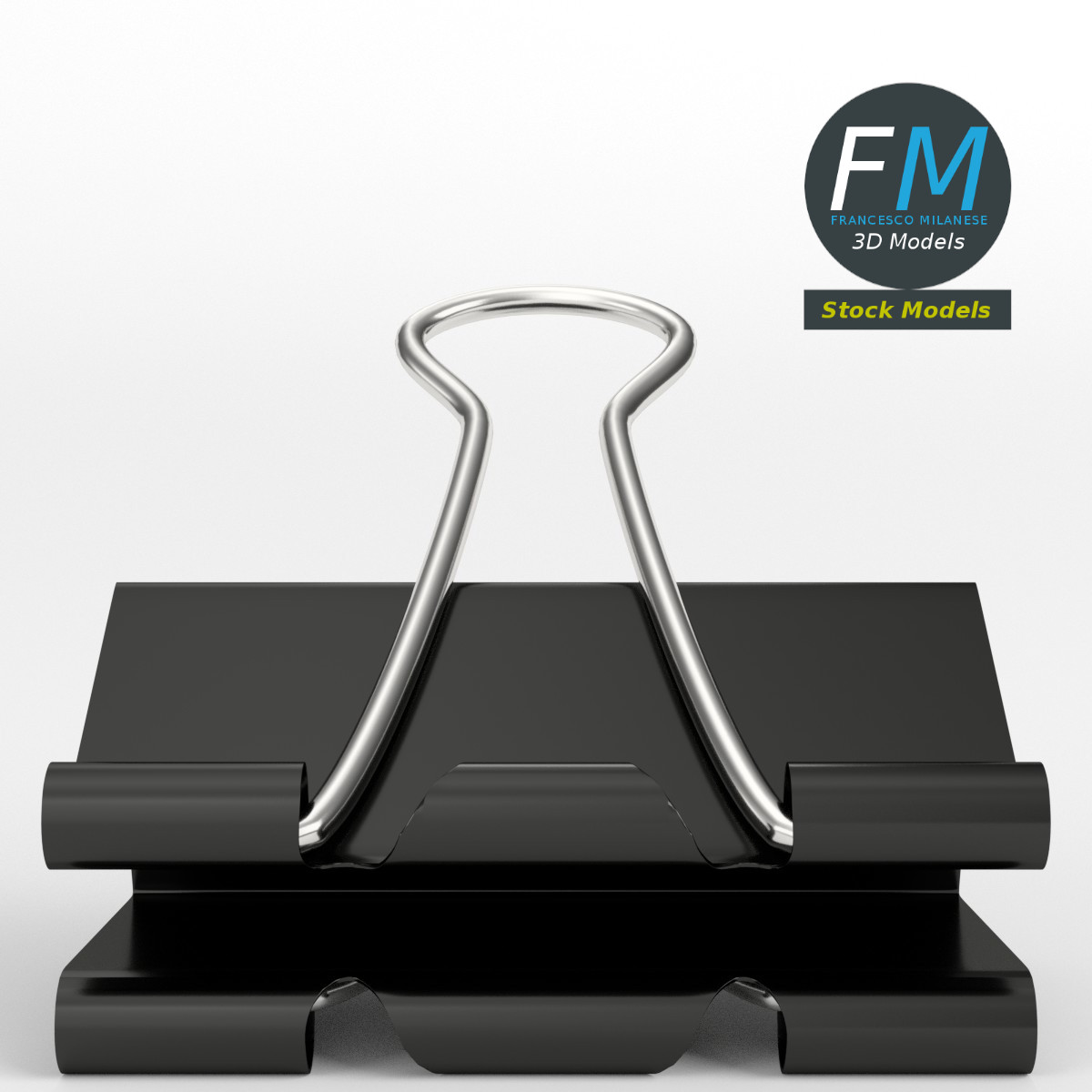 3D-Modell - Halb Geöffnete Foldback-Klammer - 03