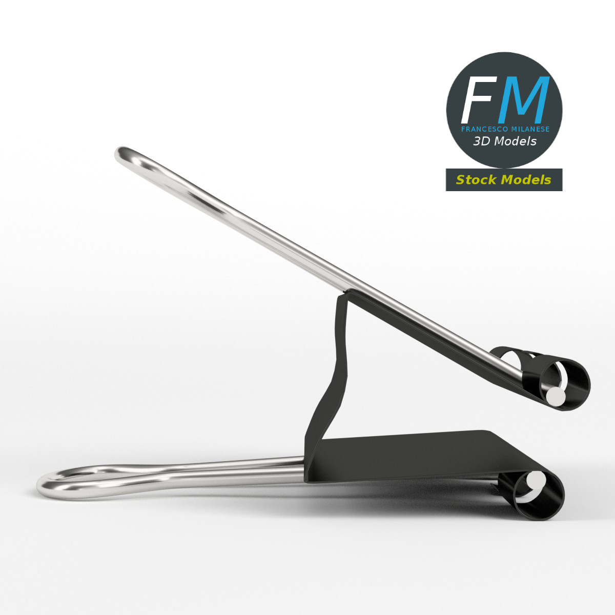 3D-Modell - Halb Geöffnete Foldback-Klammer - 04