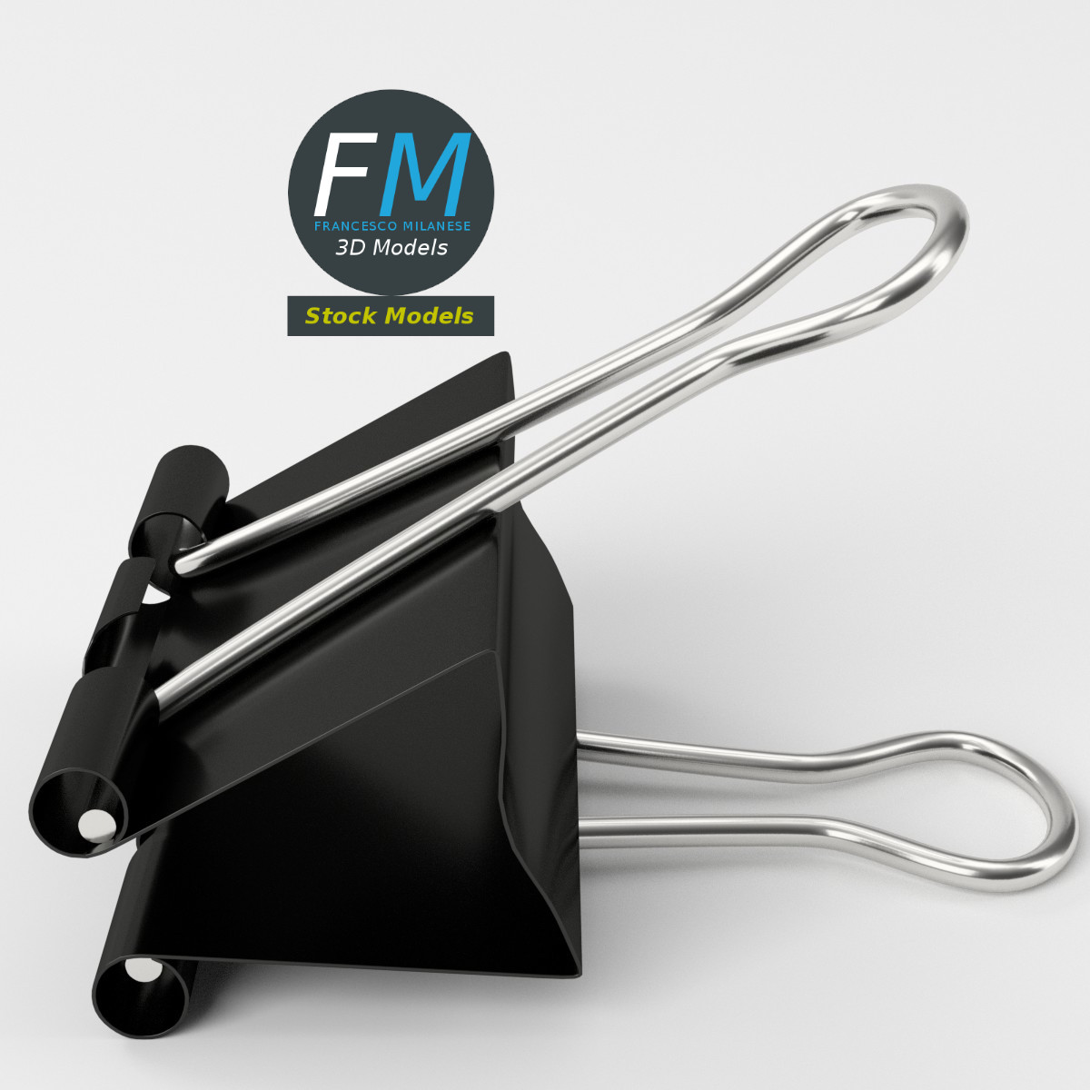 3D-Modell - Halb Geöffnete Foldback-Klammer - 05