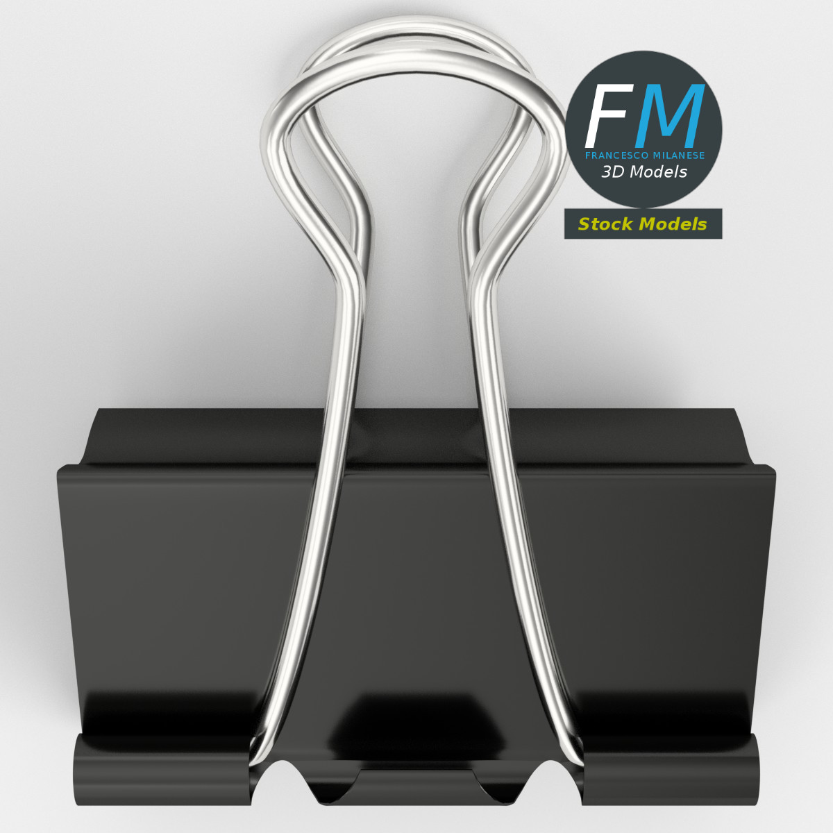 3D-Modell - Halb Geöffnete Foldback-Klammer - 06