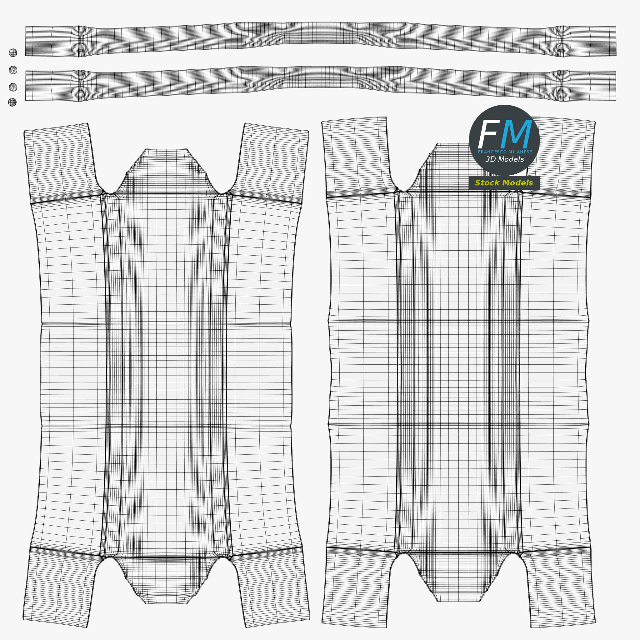 3D-Modell - Halb Geöffnete Foldback-Klammer - 11 3D-Modell - Halb Geöffnete Foldback-Klammer - 11