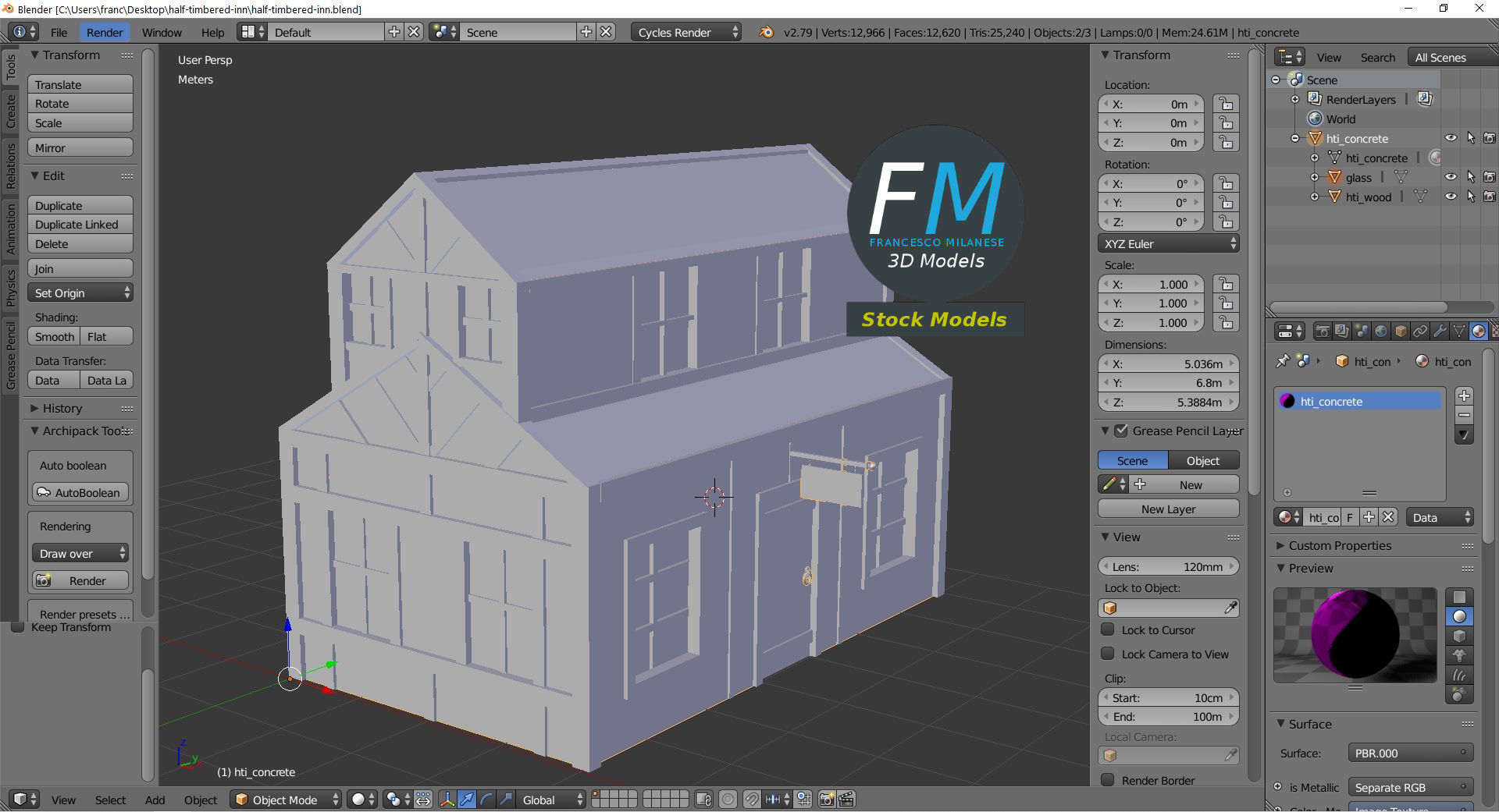 3D-Modell - Fachwerk-Gasthaus - 09