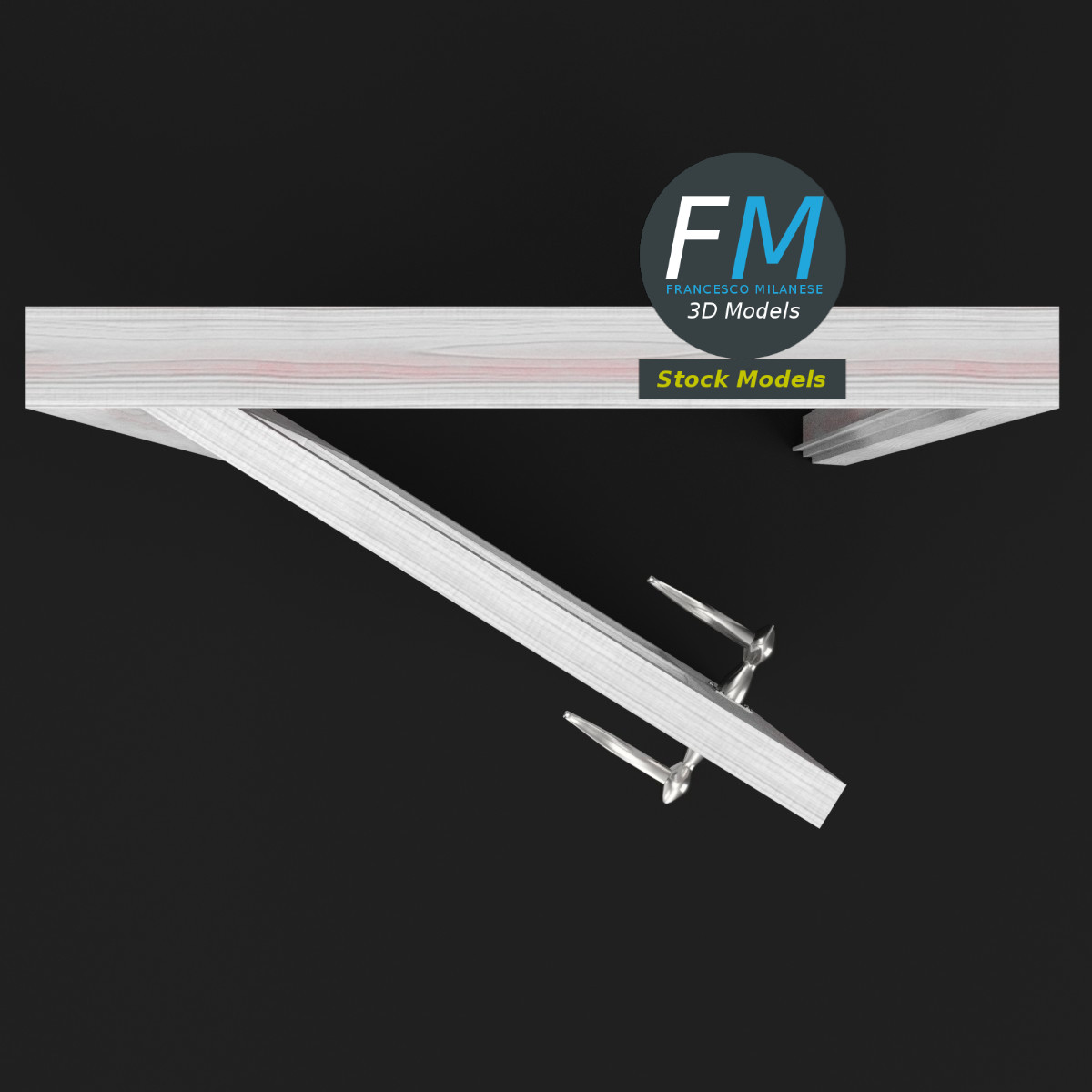 3D-Modell - Halbverglaste Tür - 06