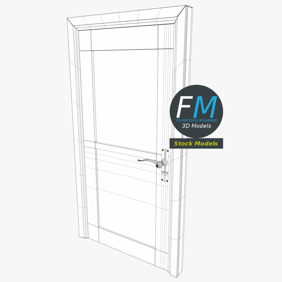 3D-Modell - Halbverglaste Tür - 07