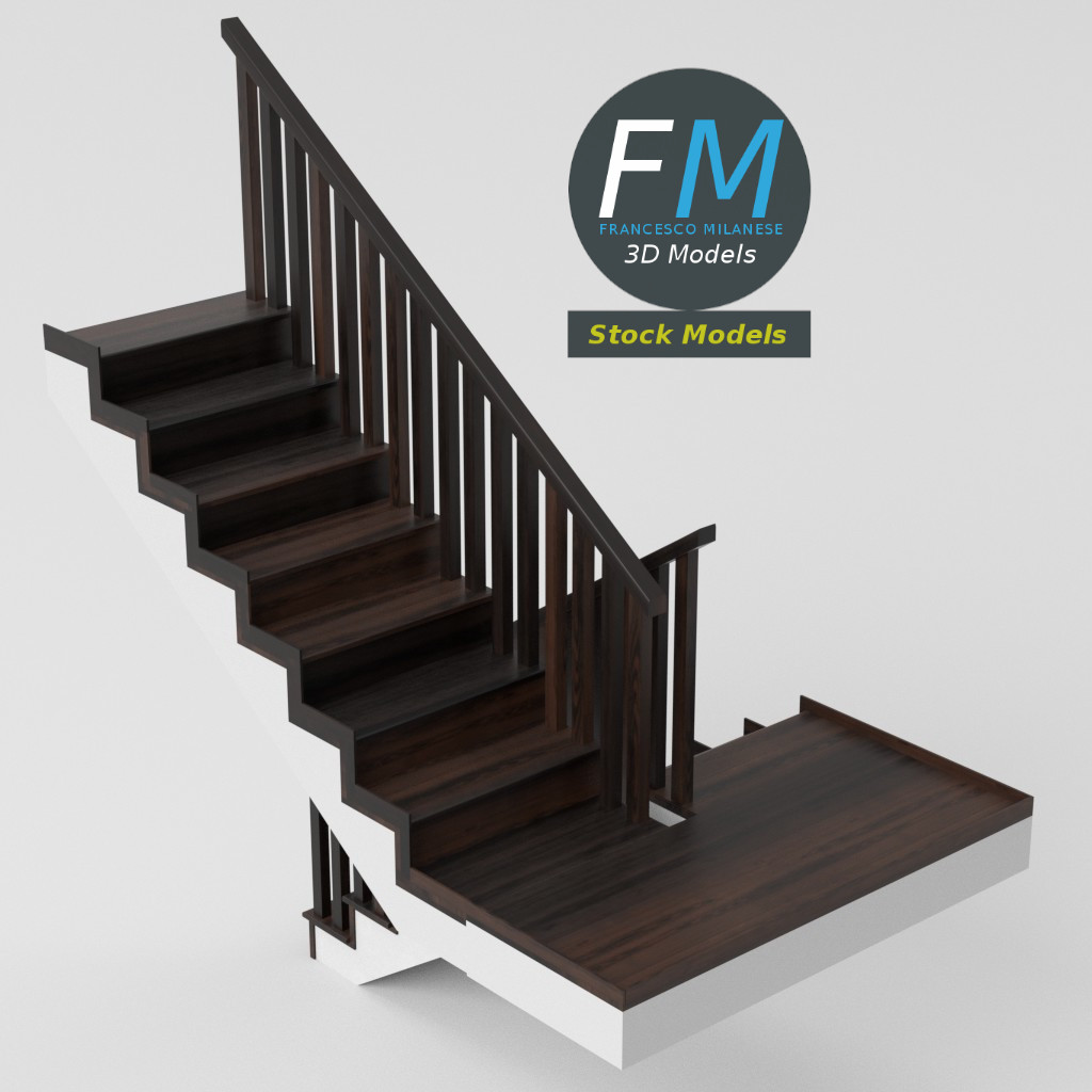3D-Modell - Treppe mit Zwischenpodest - 05